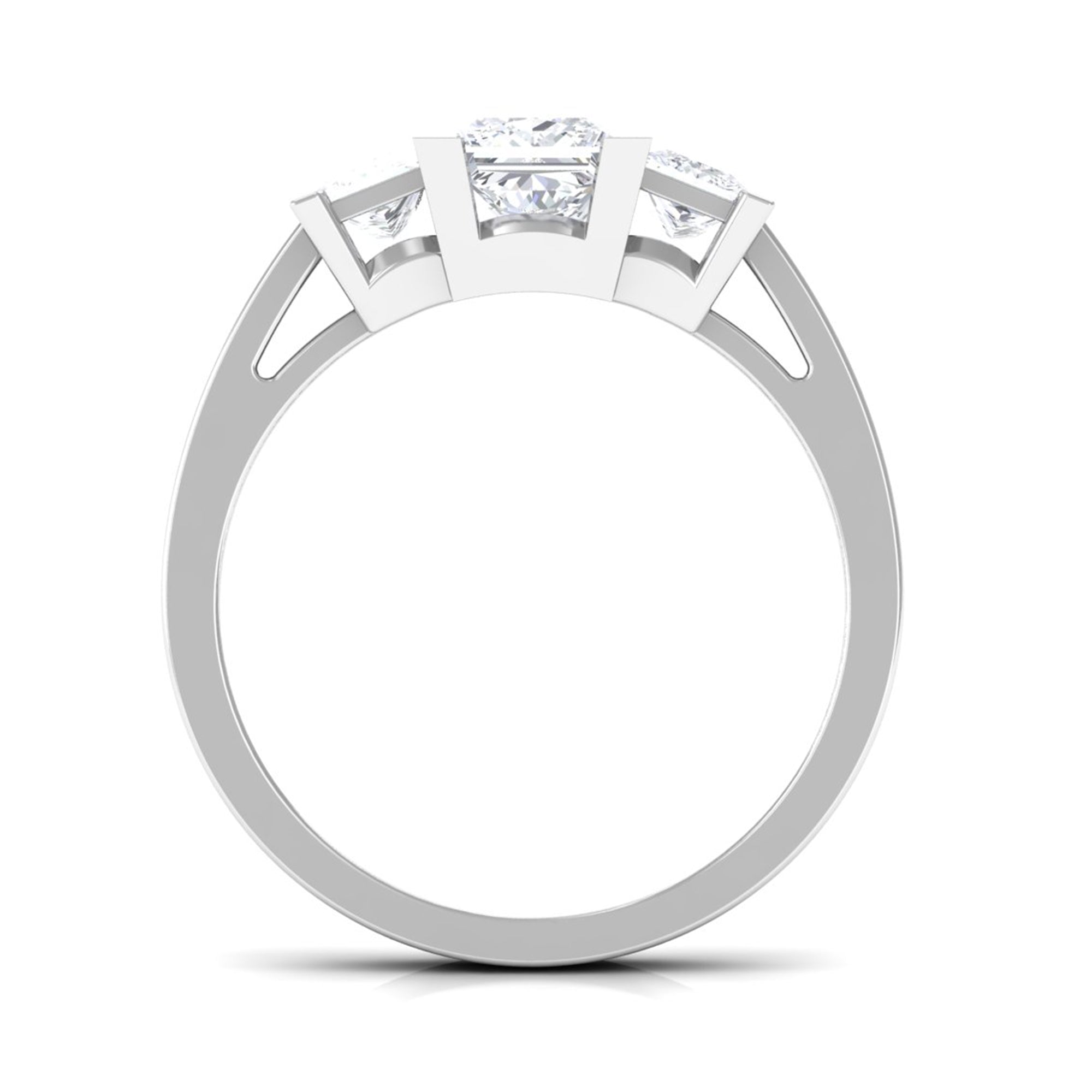 Sparkanite Jewels-Princess Cut Moissanite Three Stone Engagement Ring