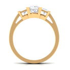 Sparkanite Jewels-Princess Cut Moissanite Three Stone Engagement Ring