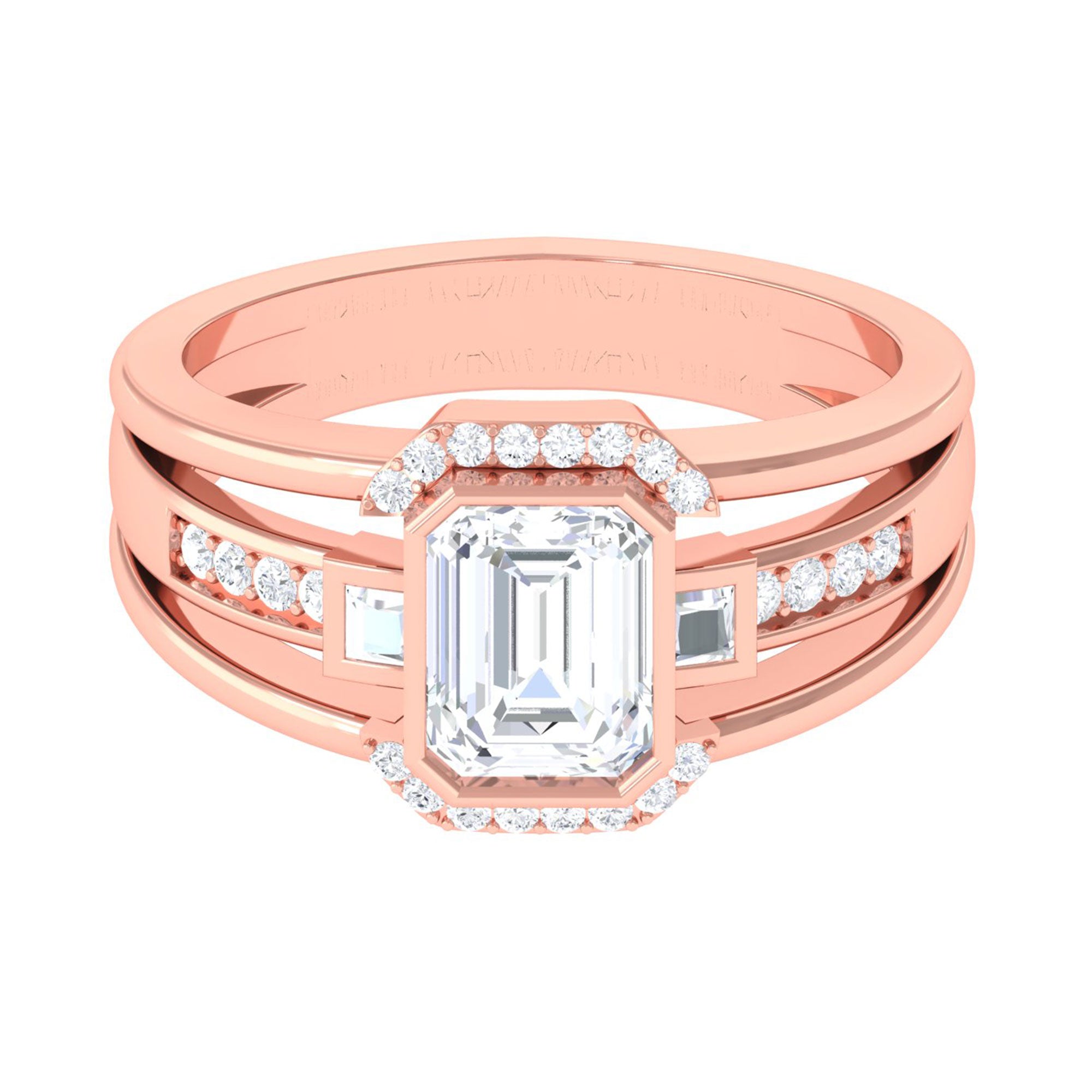 Sparkanite Jewels-Emerald Cut Moissanite Statement Engagement Ring for Men