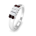 Sparkanite Jewels-Certified Moissanite Promise Ring with Garnet