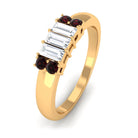 Sparkanite Jewels-Certified Moissanite Promise Ring with Garnet