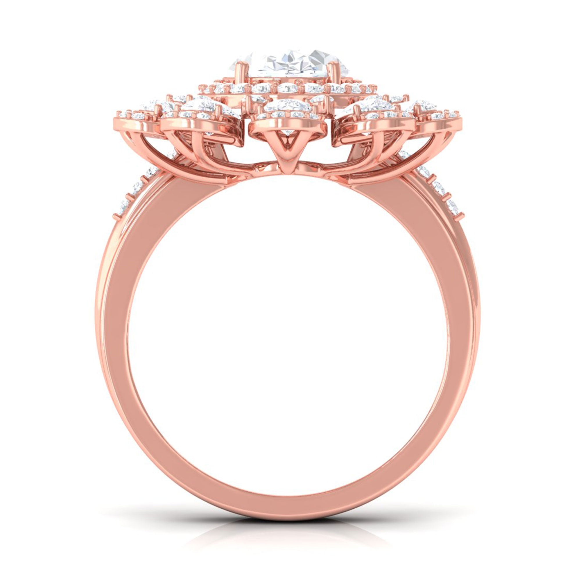 Sparkanite Jewels-Statement Moissanite Floral Inspired Engagement Ring