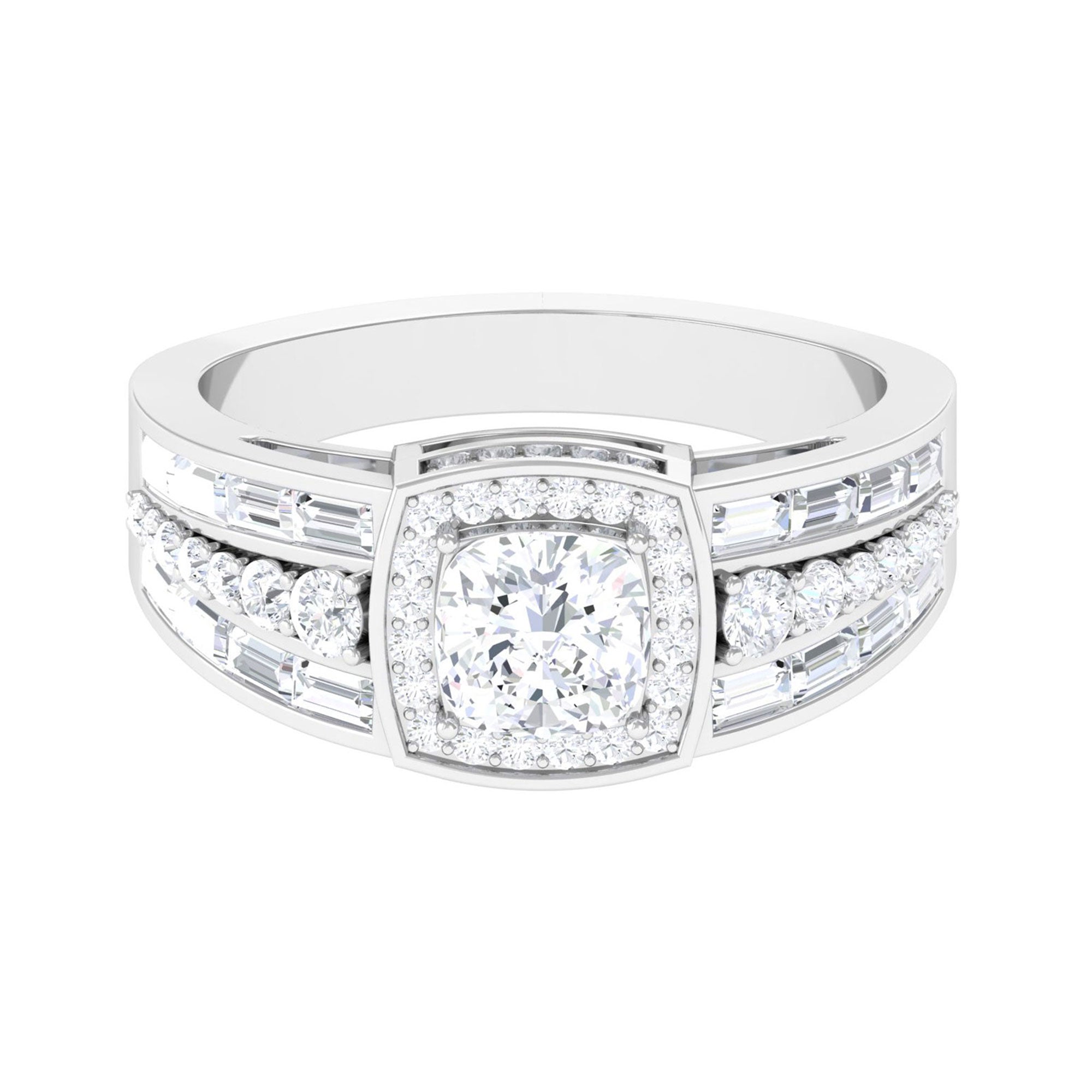 Sparkanite Jewels-Vintage Inspired Certified Moissanite Engagement Ring