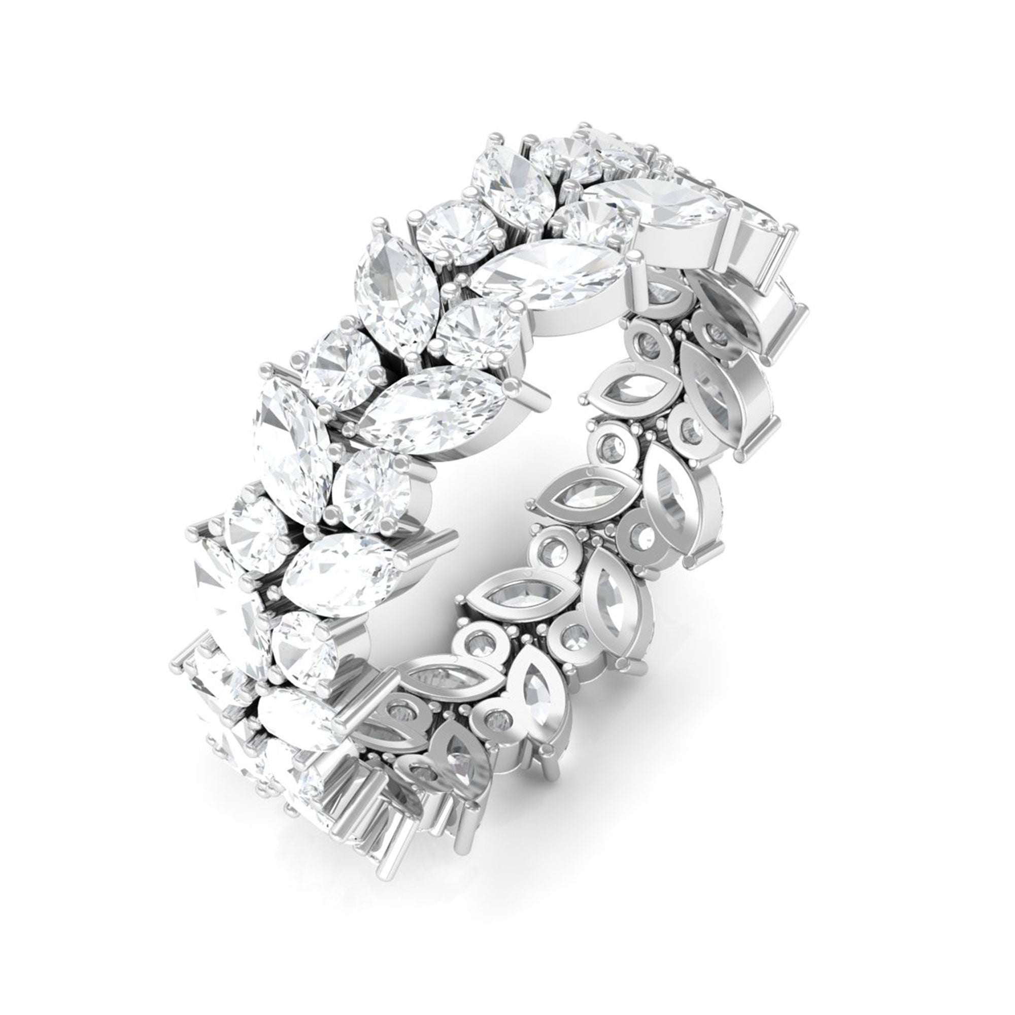 Sparkanite Jewels-Designer Full Eternity Ring with Certified Moissanite