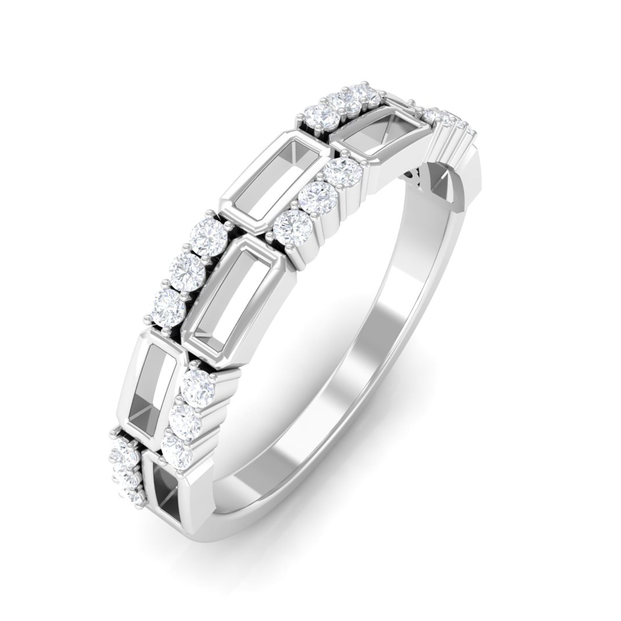 Minimal Moissanite Half Eternity Ring D-VS1 - Sparkanite Jewels