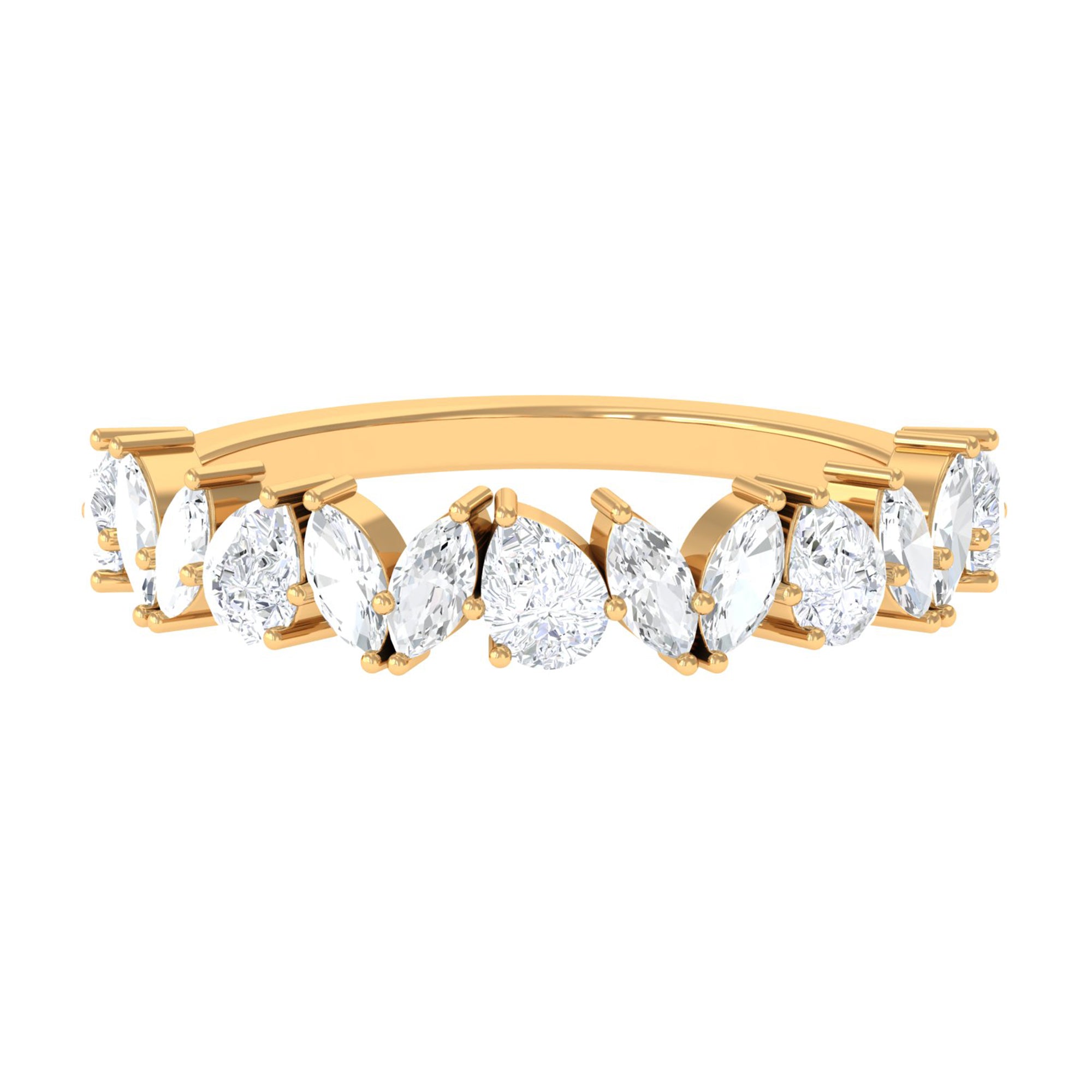 Minimal Half Eternity Ring with Certified Moissanite D-VS1 - Sparkanite Jewels