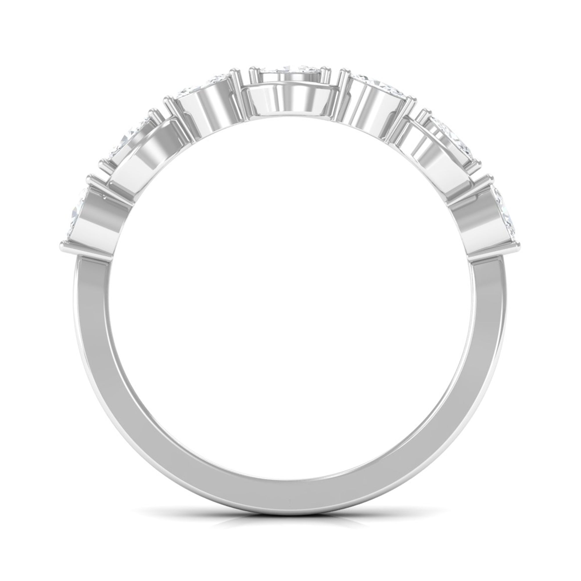 Marquise Moissanite Semi Eternity Stackable Ring D-VS1 - Sparkanite Jewels