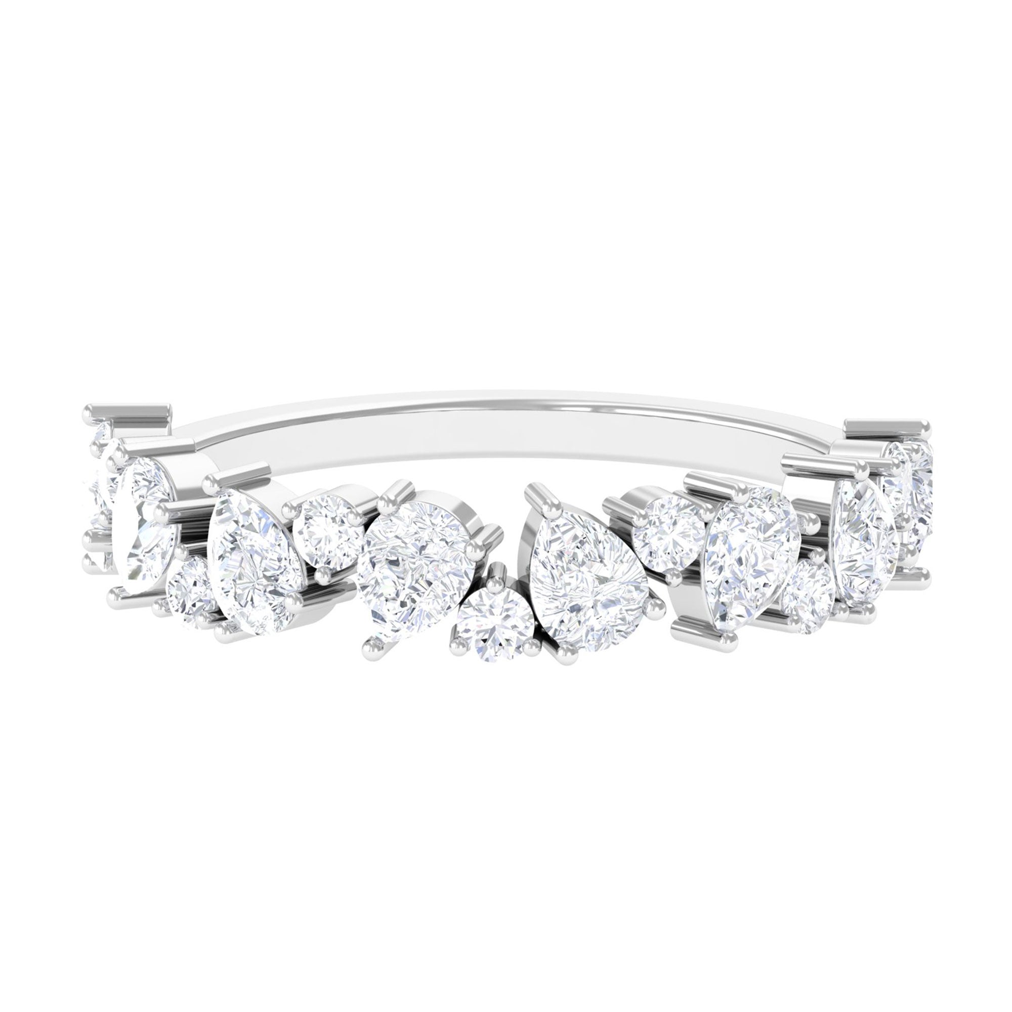 Sparkanite Jewels-Classic Certified Moissanite Half Eternity Ring