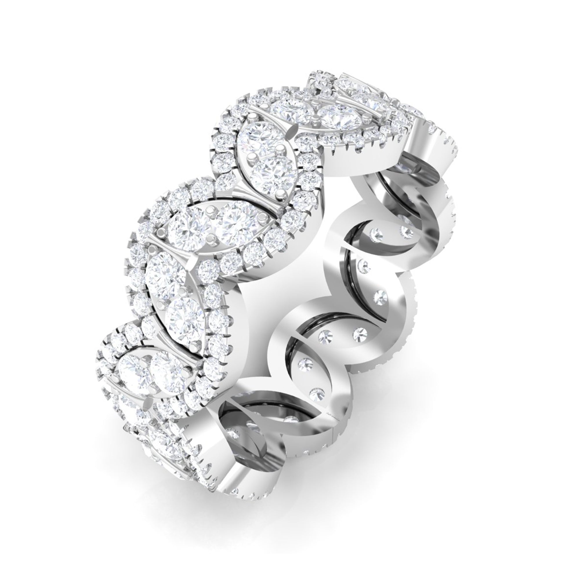 Sparkanite Jewels-Vintage Inspired Full Eternity Ring with Certified Moissanite