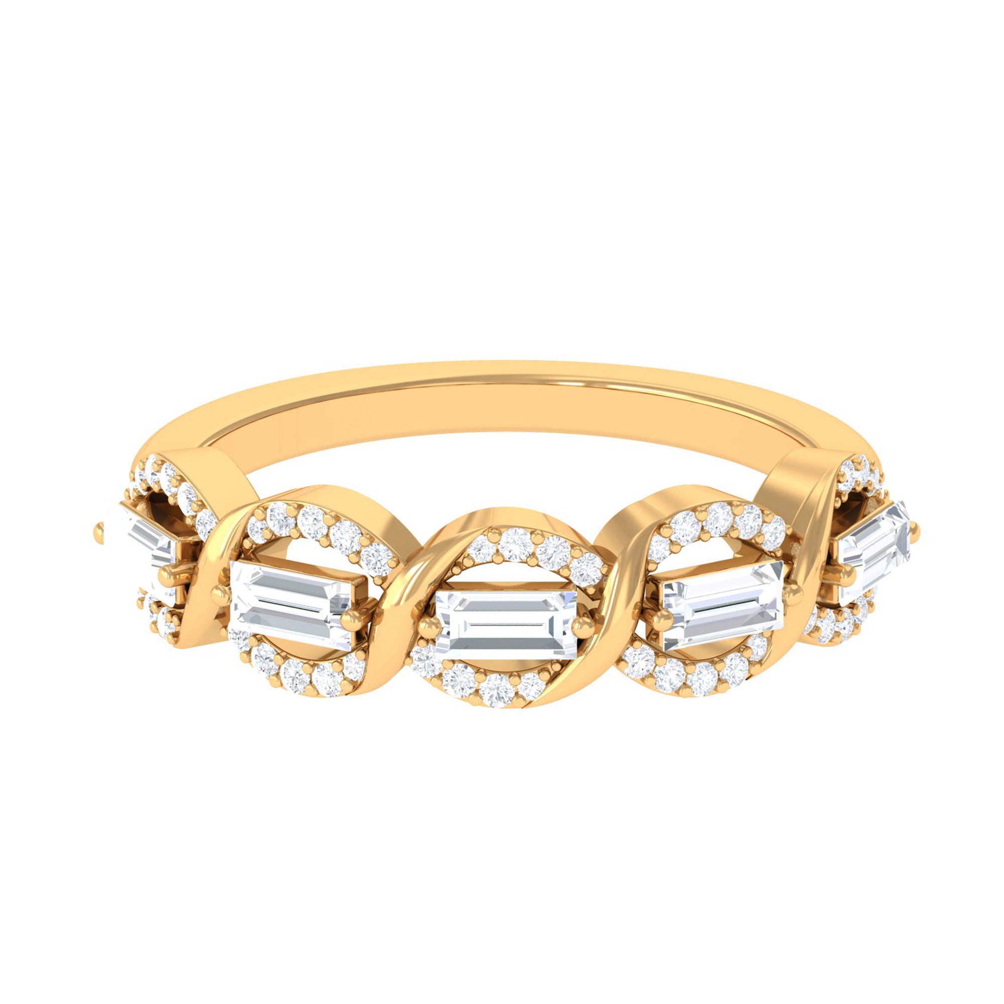 Sparkanite Jewels-Designer Half Eternity Anniversary Ring with Certified Moissanite